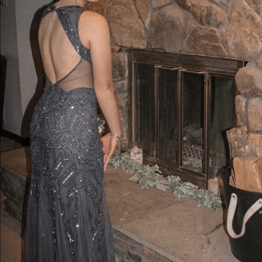 Grey prom dress